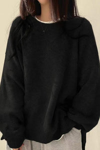 Willluxe® Oversized Crew Neck Knit Sweater