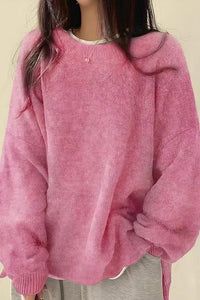 Willluxe® Oversized Crew Neck Knit Sweater