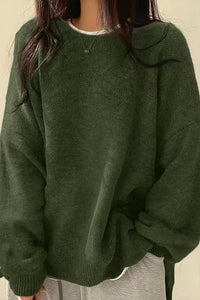 Willluxe® Oversized Crew Neck Knit Sweater