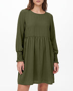 Willluxe® Smocked Sleeve Babydoll Mini Dress