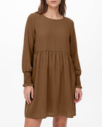 Willluxe® Smocked Sleeve Babydoll Mini Dress