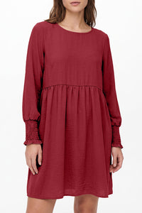 Willluxe® Smocked Sleeve Babydoll Mini Dress