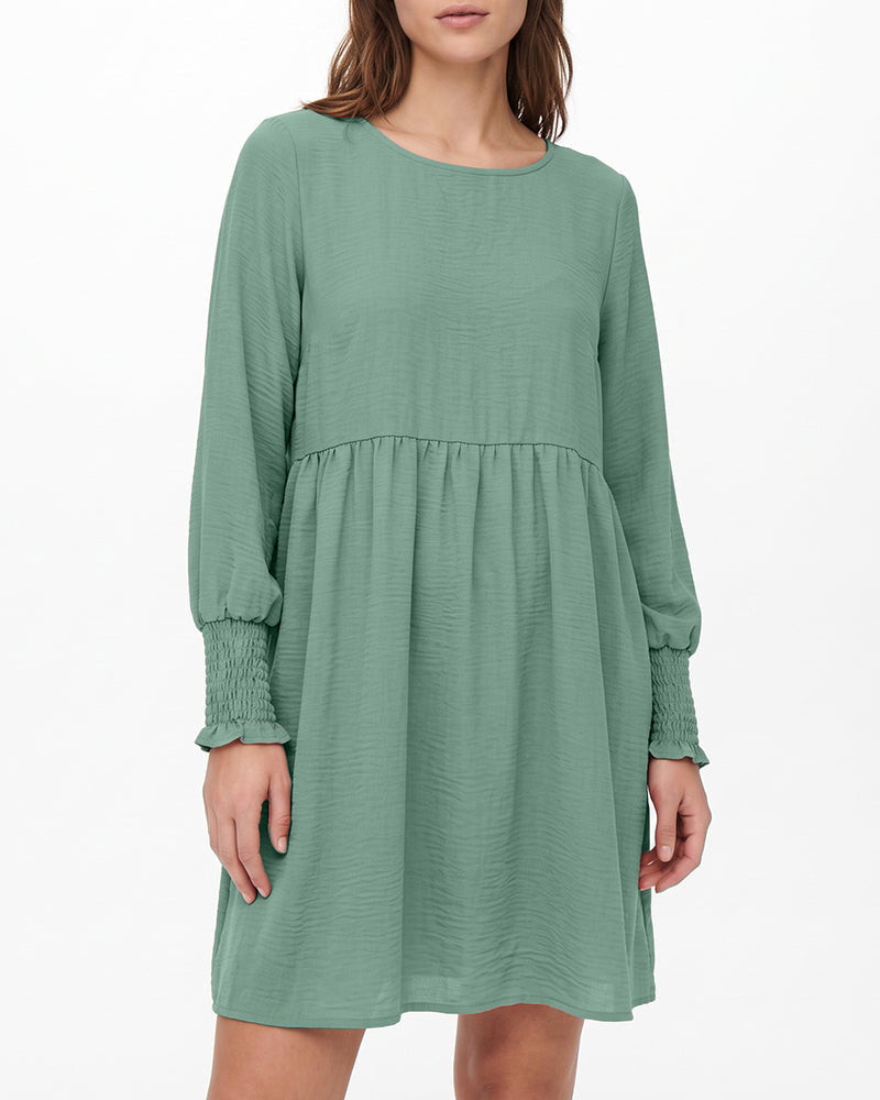 Willluxe® Smocked Sleeve Babydoll Mini Dress