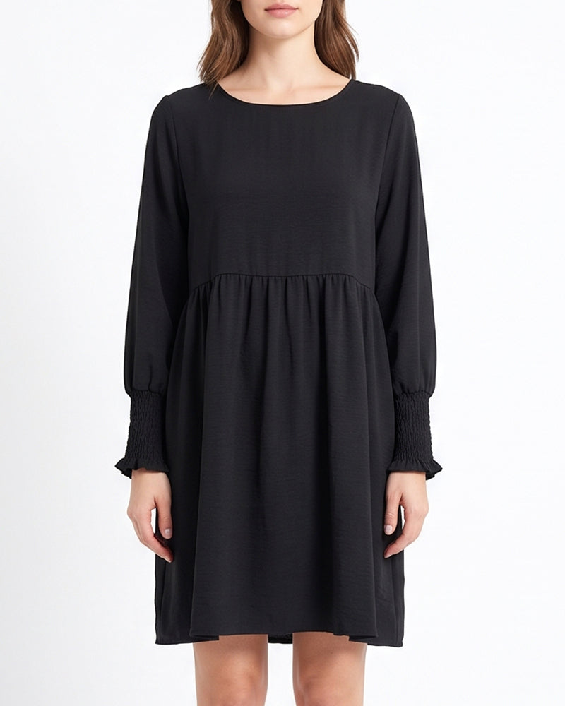 Willluxe® Smocked Sleeve Babydoll Mini Dress