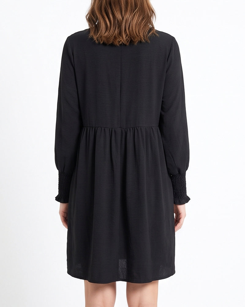 Willluxe® Smocked Sleeve Babydoll Mini Dress