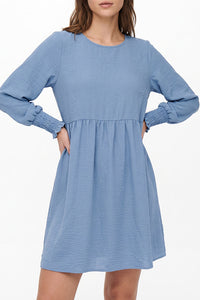 Willluxe® Smocked Sleeve Babydoll Mini Dress
