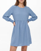 Willluxe® Smocked Sleeve Babydoll Mini Dress