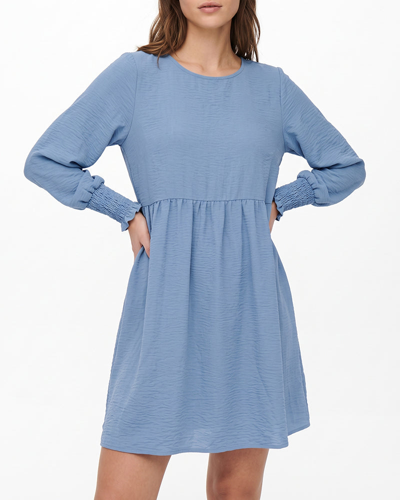 Willluxe® Smocked Sleeve Babydoll Mini Dress