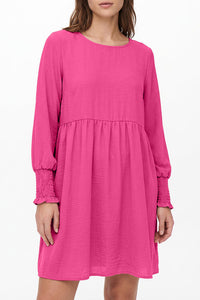 Willluxe® Smocked Sleeve Babydoll Mini Dress