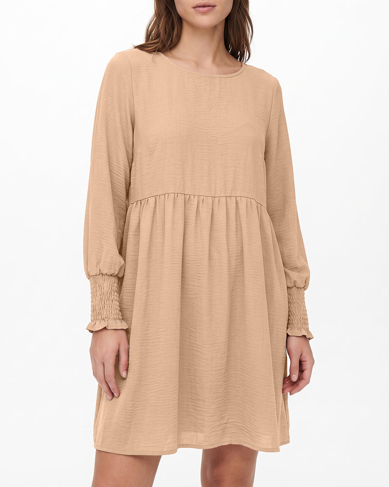 Willluxe® Smocked Sleeve Babydoll Mini Dress