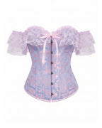 Willluxe® Vintage Floral Lace Off-Shoulder Corset Bustier Top