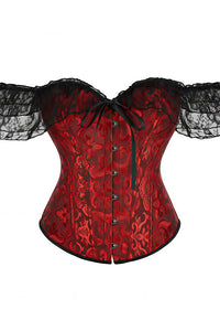 Willluxe® Vintage Floral Lace Off-Shoulder Corset Bustier Top
