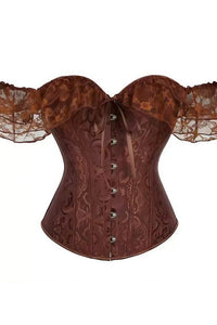 Willluxe® Vintage Floral Lace Off-Shoulder Corset Bustier Top