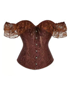 Willluxe® Vintage Floral Lace Off-Shoulder Corset Bustier Top