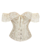 Willluxe® Vintage Floral Lace Off-Shoulder Corset Bustier Top