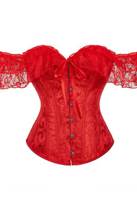 Willluxe® Vintage Floral Lace Off-Shoulder Corset Bustier Top