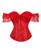 Willluxe® Vintage Floral Lace Off-Shoulder Corset Bustier Top