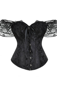 Willluxe® Vintage Floral Lace Off-Shoulder Corset Bustier Top