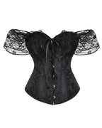 Willluxe® Vintage Floral Lace Off-Shoulder Corset Bustier Top