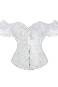 Willluxe® Vintage Floral Lace Off-Shoulder Corset Bustier Top