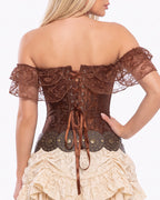 Willluxe® Vintage Floral Lace Off-Shoulder Corset Bustier Top