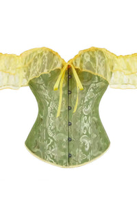 Willluxe® Vintage Floral Lace Off-Shoulder Corset Bustier Top