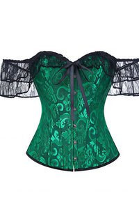 Willluxe® Vintage Floral Lace Off-Shoulder Corset Bustier Top