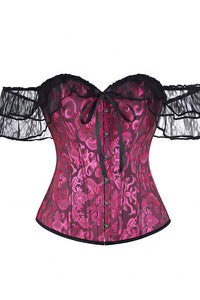 Willluxe® Vintage Floral Lace Off-Shoulder Corset Bustier Top
