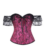 Willluxe® Vintage Floral Lace Off-Shoulder Corset Bustier Top