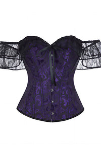 Willluxe® Vintage Floral Lace Off-Shoulder Corset Bustier Top