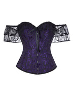 Willluxe® Vintage Floral Lace Off-Shoulder Corset Bustier Top