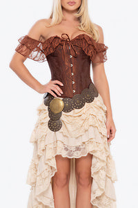 Willluxe® Vintage Floral Lace Off-Shoulder Corset Bustier Top