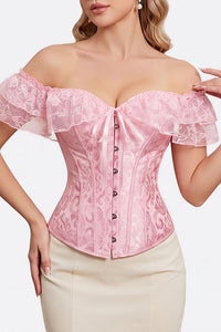 Willluxe® Vintage Floral Lace Off-Shoulder Corset Bustier Top