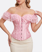 Willluxe® Vintage Floral Lace Off-Shoulder Corset Bustier Top