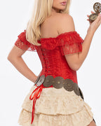 Willluxe® Vintage Floral Lace Off-Shoulder Corset Bustier Top