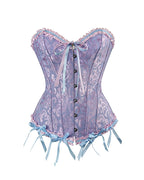 Willluxe® Vintage Floral Brocade Ruffled Corset Bustier Top