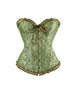 Willluxe® Vintage Floral Brocade Ruffled Corset Bustier Top