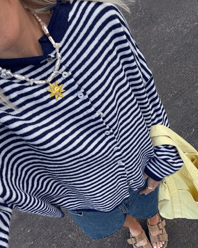 Willluxe® Retreat Striped Knit Cardigan