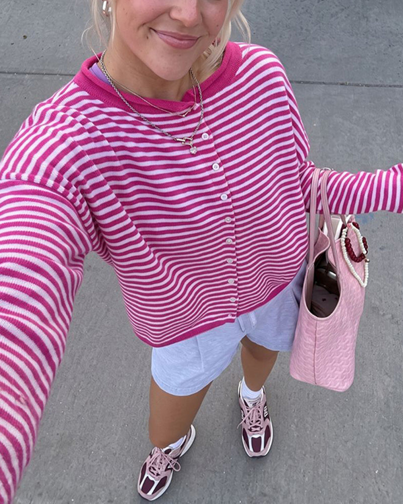 Willluxe® Retreat Striped Knit Cardigan