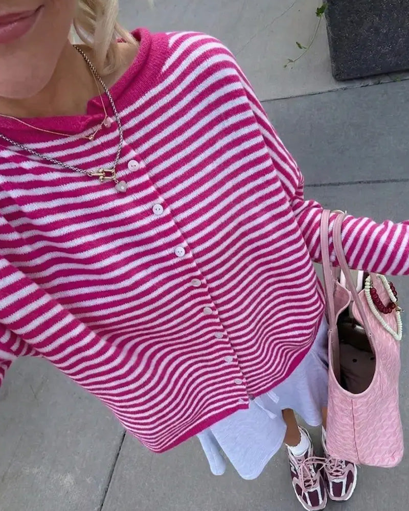 Willluxe® Retreat Striped Knit Cardigan