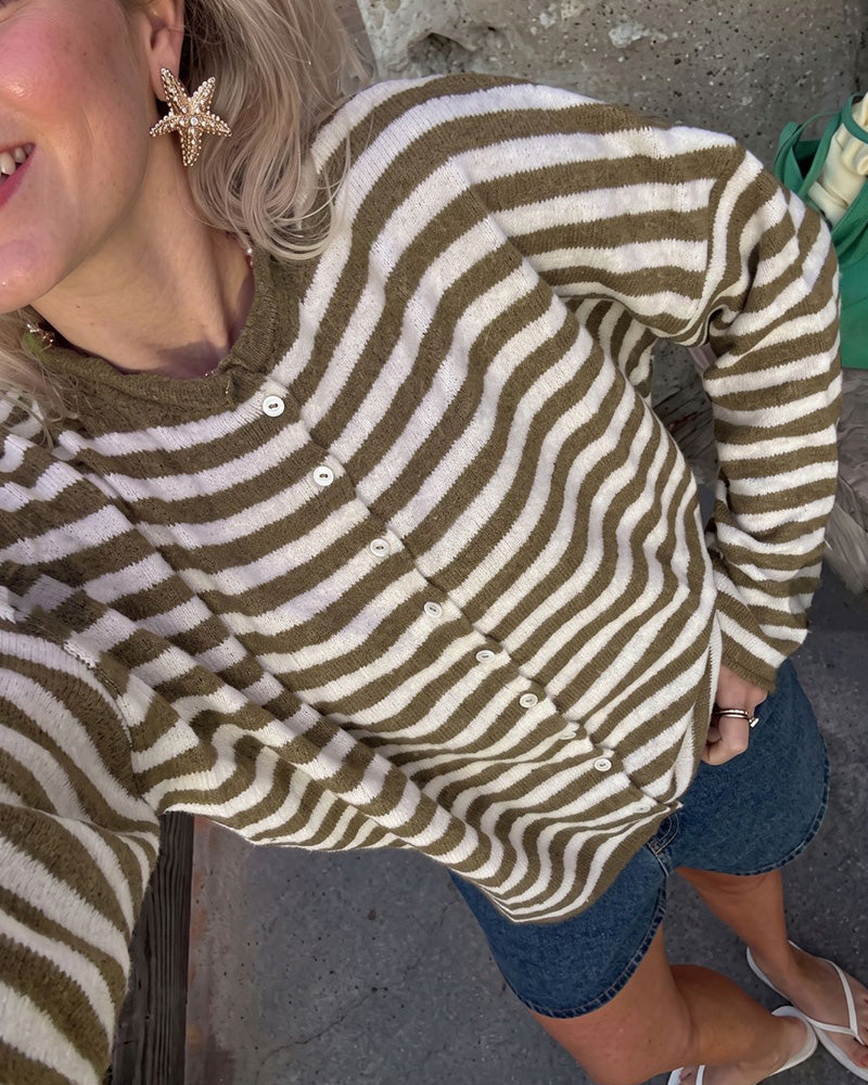 Willluxe® Retreat Striped Knit Cardigan