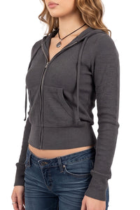 Willluxe® Ribbed Zip-Up Hoodie