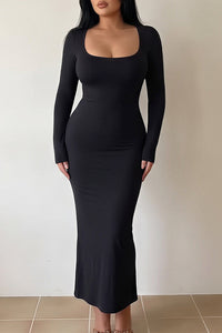 Willluxe® Square Neck Bodycon Maxi Dress