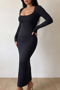 Willluxe® Square Neck Bodycon Maxi Dress