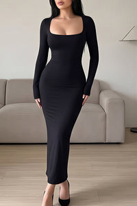 Willluxe® Square Neck Bodycon Maxi Dress