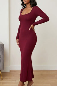 Willluxe® Square Neck Bodycon Maxi Dress