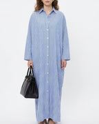 Willluxe® Oversized Striped Maxi Shirt Dress