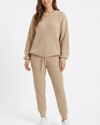 Willluxe® Ribbed Knit Two-Piece Sweater and Pant Set
