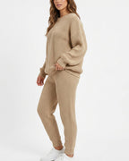 Willluxe® Ribbed Knit Two-Piece Sweater and Pant Set