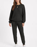Willluxe® Ribbed Knit Two-Piece Sweater and Pant Set